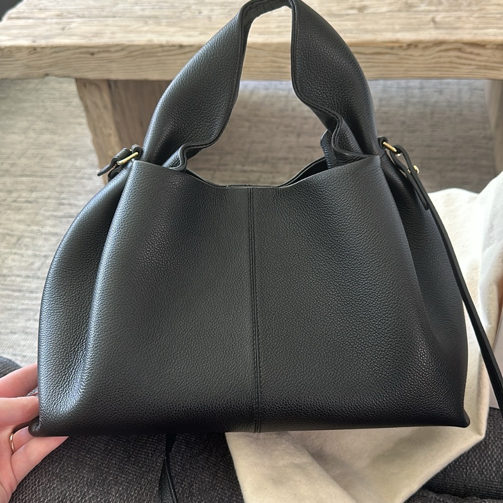 Polene Black Leather Bag